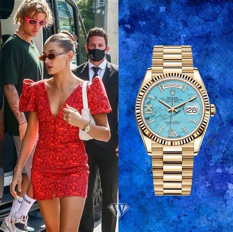 hailey bieber gold rolex|Hailey Baldwin Bieber Loves Rolex and AP .